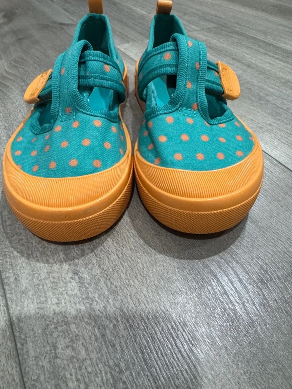 Mini Melissa Teal & Orange Polka Dot Slip-On Sneakers